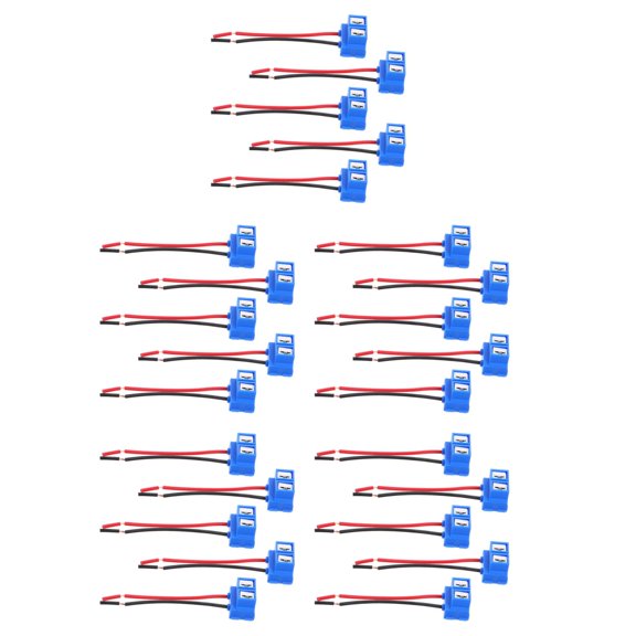 Hemoton 25 pcs  Multi-Purpose Wire Connector Socket Ceramic Socket Connector For Headlight Headlamp Fog Light Replace Bulb Wiring Adapter Plug
