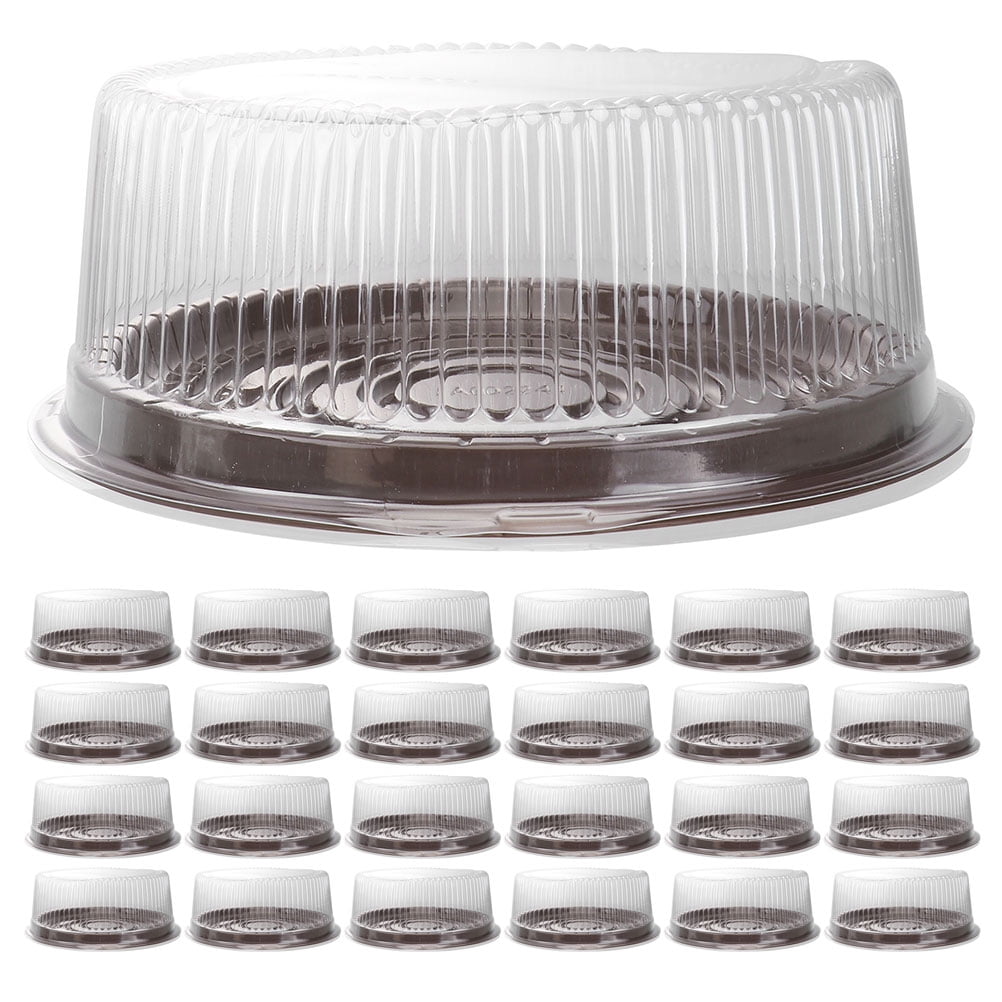 Round Rice Cakes Container Hemoton 25 pcs Plastic Cake Container with Clear Lids Round Cake ...