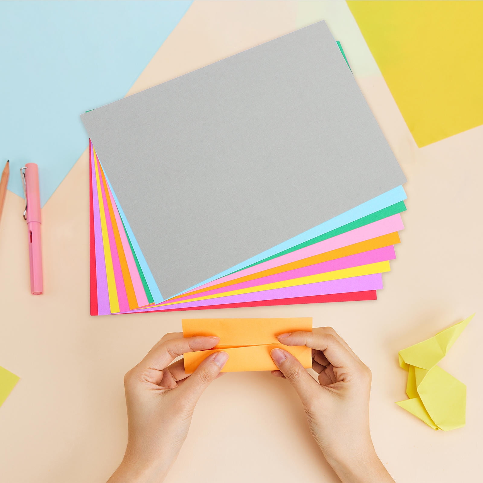 Hemoton 250pcs Colored Cardstock Colorful Printer Paper Sheets DIY Construction Paper Double Sided Origami Paper for DIY Crafts Card Making, Scrapbooking