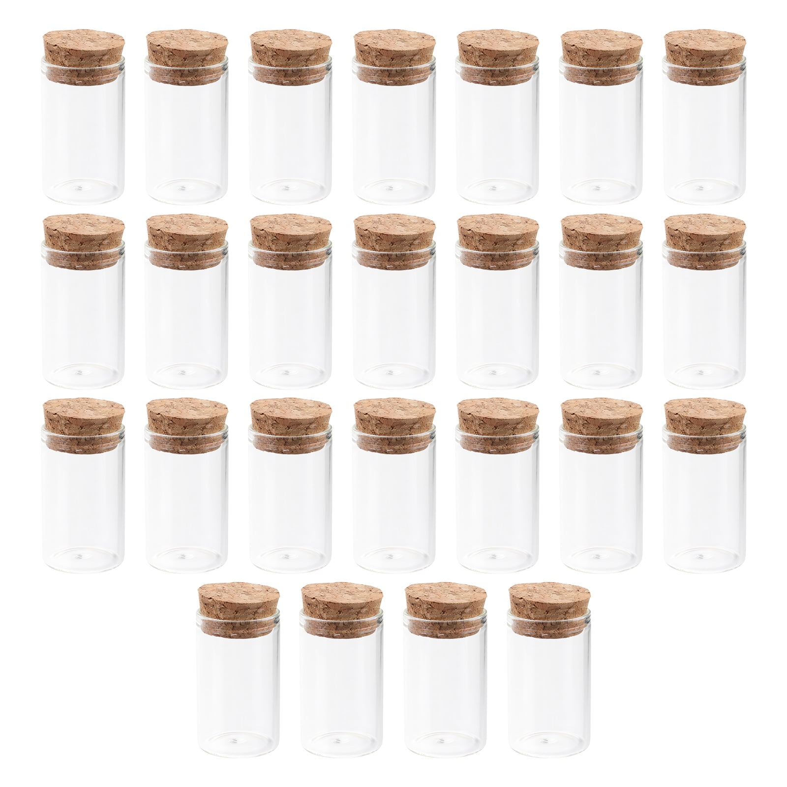 Hemoton 25PCS Cork Glass Bottles Transparent Wish Jars Mini Drift ...