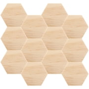 Hemoton 25PCS Unpainted Wooden Hexagon Cutouts 38mm Hexagon Wood Slices for Wedding Crafts, Decorations and Art Projects