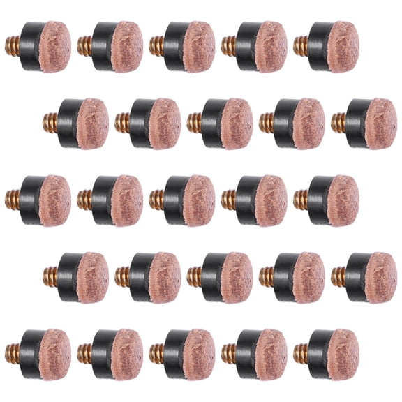 Hemoton 25Pcs Replacement Billiard Cue Tips Screw Cue Stick Tips Billiard Supplies Leather Cue Stick Tips