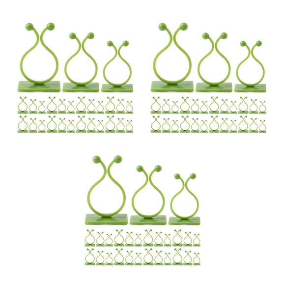 Hemoton 270-Piece Plant Climbing Support Clips Set with Self-Adhesive Wall Holders, Invisible Vine Plant Climber Clips for Indoor Gardens