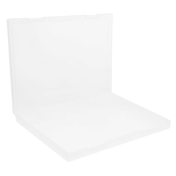 Hemoton 2PCS File Portable Project Case Plastic Storage Box for Letter Paper Scrapbook Paper Storage Box Documents Magazines Holder