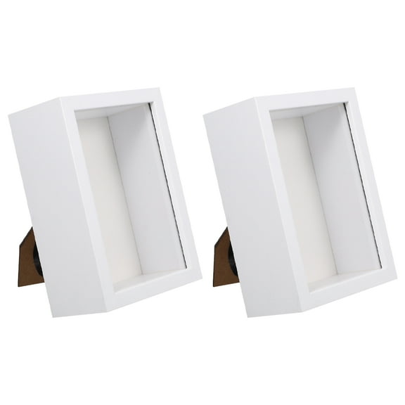 Hemoton 2PCS Frame Wood Deep Box Display Cases for Photos Dried Flowers Picture Frames for Wall