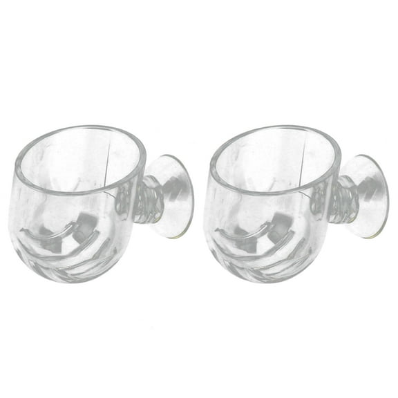 Hemoton 2Pcs Aquarium Fish Feeding Cup Blood Worm Food Containers Acrylic Fish Tank Feeder