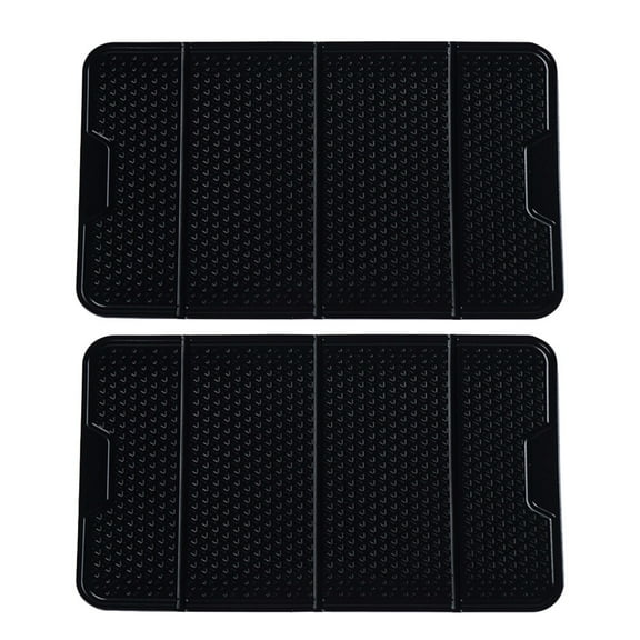 YOSADIER 2Pcs Car Dashboard Mat Nonslip Black Silicone Pad Holder for Phone Wallet Keys Sunglasses