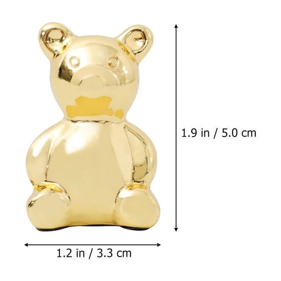 Hemoton 2Pcs Miniature Alloy Bear Decor Tabletop Adorable Bear Statue Toy for Kids