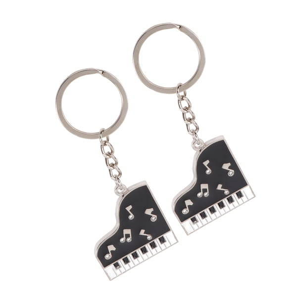 YOSADIER 2Pcs Zinc Alloy Piano Keychain with Dual Rings for Keys and Bag Accessories in Assorted Colors