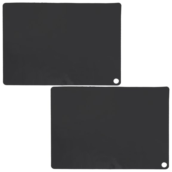 SOPOTUTU 2Pcs Black Silicone Hot Pot Holder Mat Nonslip Wear Resistant Protective Cooker Pad