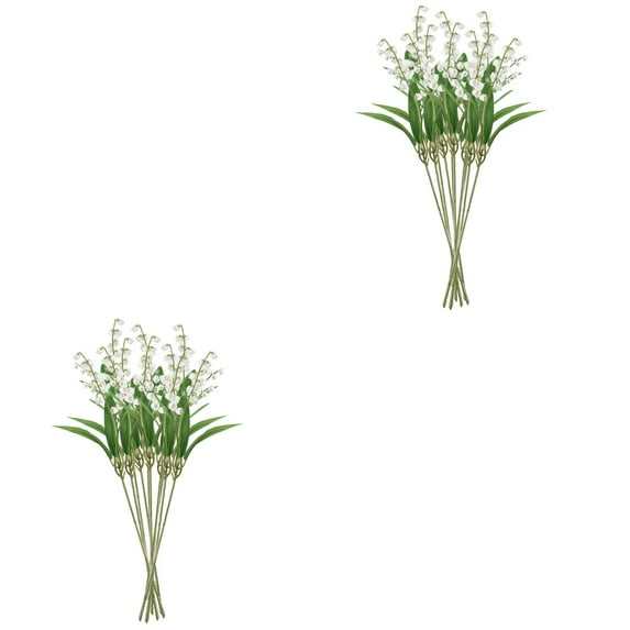 Hemoton 2pcs 10 bundles of Simulated Lily of The Valley Stems Plant Fake Flower Ornament Wedding Decors