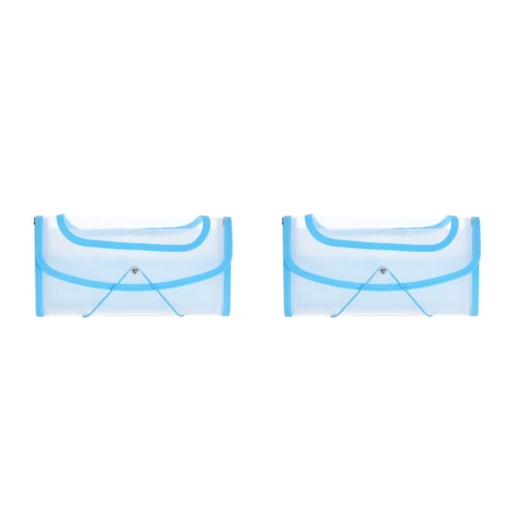 Hemoton 2pcs 13-Section Receipt Organizer Accordion File Folder Ticket Holder Check Bill Wallet Pockets Envelope Folder for Document Storage Home Office Documents Cash Blue