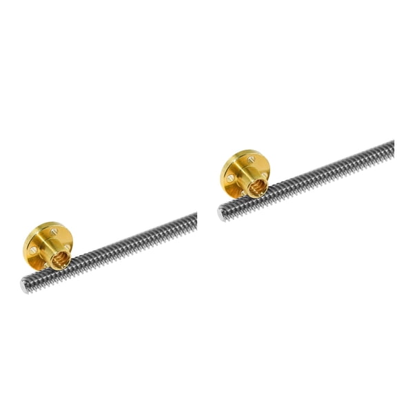 Hemoton 2pcs 3D Printer Parts T8 Lead Screw 250mm with Nut for Stepper Motor Threaded Rod Stainless Lead