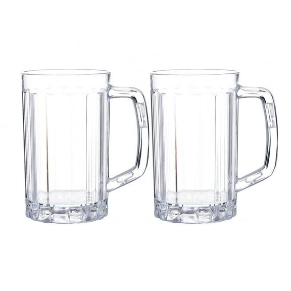 WEAVILUX Weavilux Household Cups Transparent Beer Mugs Handle for Grip 2PCS
