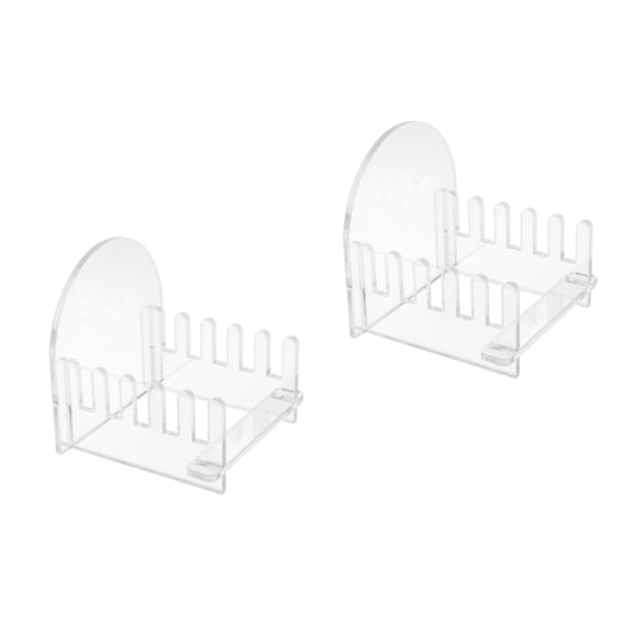 Hemoton 2pcs Acrylic Card Slot Base for Desk Multi Card Holder for Business Cards Postcards and Greeting Cards for Office Mail Organization and Display Transparent