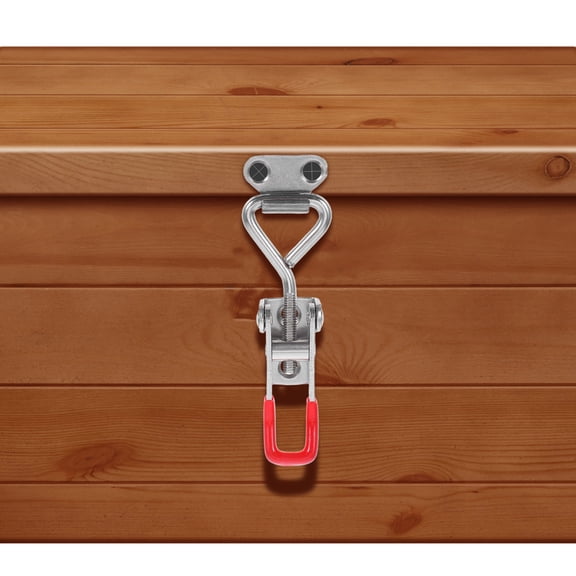 Hemoton 2pcs Adjustable Toggle Clamp Steel Door Security Latch Metal Latch For Shed Gate Door Toggle Bolt Metal Cabinet Clasp Lock