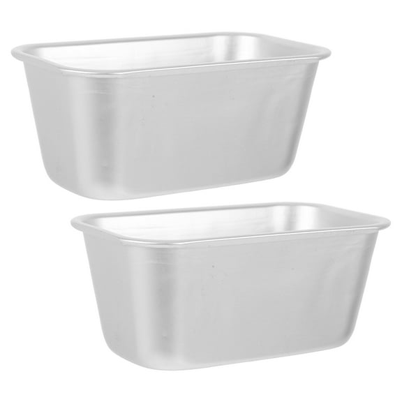 Hemoton 2pcs Aluminum Alloy Baking Molds Rectangle Loaf Pan Cake Tin Molds Non-Stick Cheesecake Pan Kitchen Bakeware Bread Toast Baking Tool