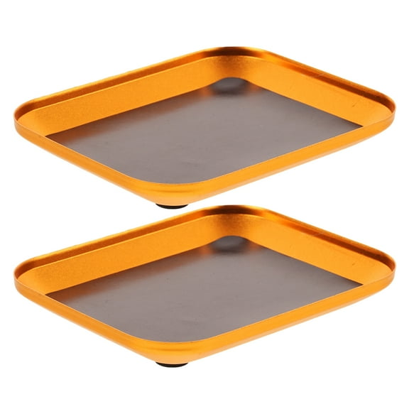 Hemoton 2pcs Aluminum Alloy Parts Tray For Mechanics Part Plate For Storing Screws Nuts And Small Parts Holding Tray For Model Repair