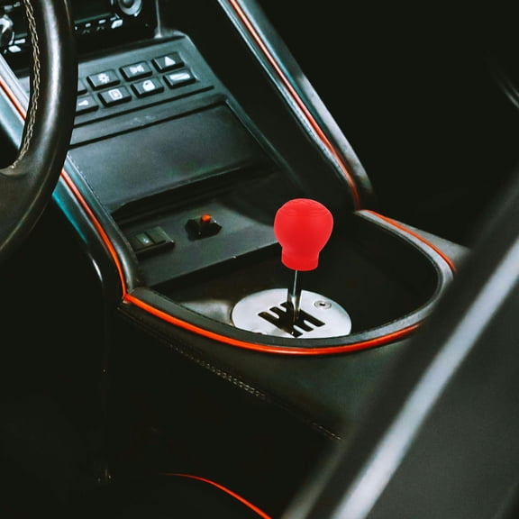 Hemoton 2pcs Anti Scratch Gear Shift Knob Protector Round Silicone Cover 5 Speed For Manual Transmission Universal Fit For Car Gear Shifter Red