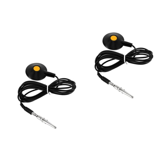 Hemoton 2pcs Anti-static Ground Cable PVC PU Material Anti Static Electricity Wire with Clip and Sucker Black