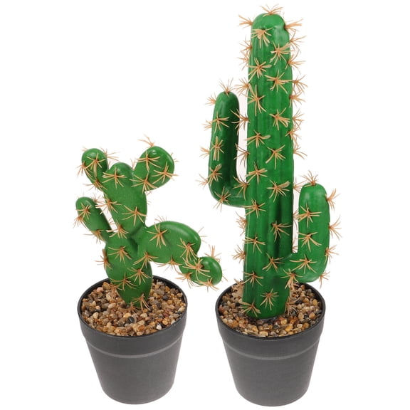 Hytrove Lifelike Cactus Low Maintenance Green 2Pcs 11.4X4.3X4.3In