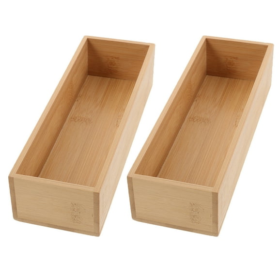Hemoton 2pcs Bamboo Display Box Centerpiece Home Decor Storage Box Without Lid