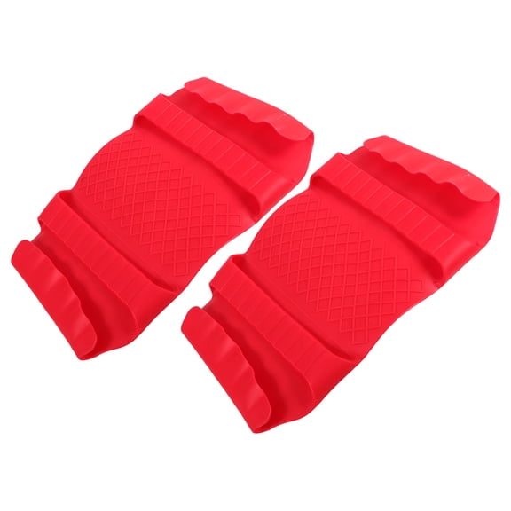 RENACLIPY 2Pcs Kitchen Bread Slicer Guide with Heat Resistant Silicone Oven Mitts Red Color