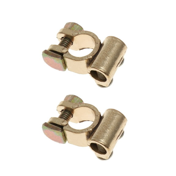 Hemoton 2pcs Car Battery Terminal Auto Terminal End Battery Terminal Clamp Connector Golden