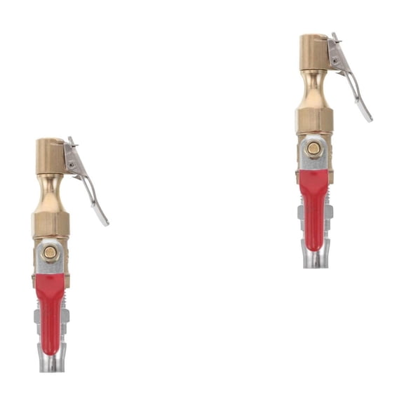 Hemoton 2-Pack Locking Air Chuck Tire Inflator Set with Rod Clip for Car Tire Inflation and Chuck Lock