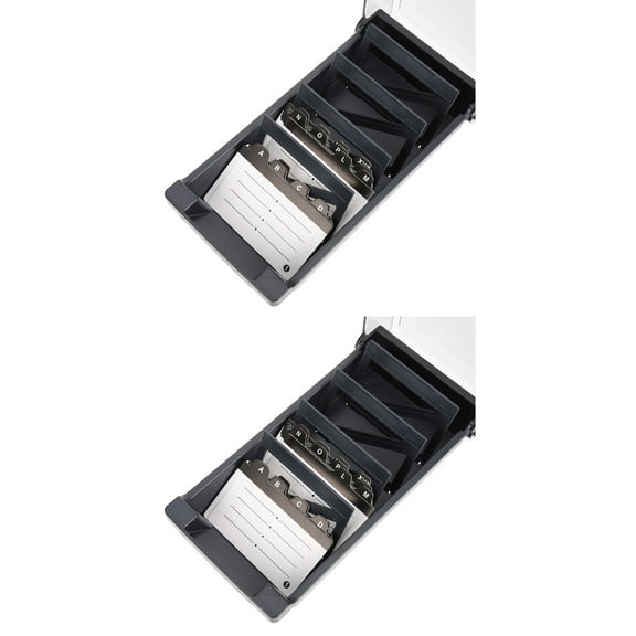 SOPOTUTU  Black Index Card Organizer, Compact and High Capacity 2Pcs