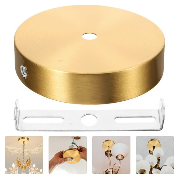 Hemoton 2pcs Ceiling Canopy Ceiling Light Cover Plate Pendant Light Lamp Holder Pendant Light Covers Brass Modern Chandelier Ceiling Plate