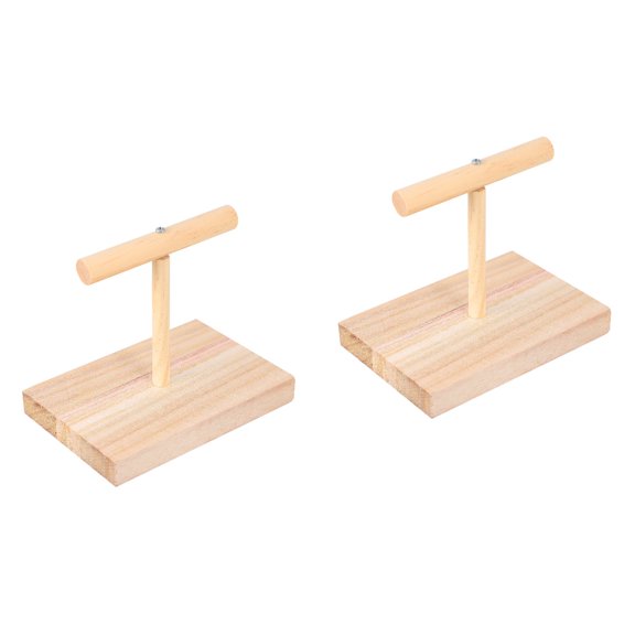 Hemoton 2pcs Chewing Parrot Bird Toy Parrot T Stand Perch Toy Wood Perch Toy Springboard