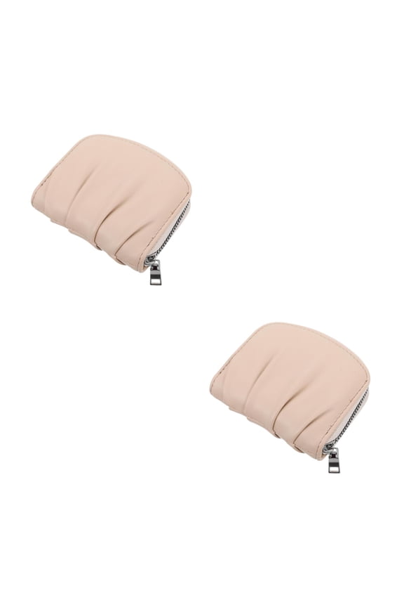 Hemoton 2pcs Coin Purse Zipper Purse Jewelry Bag Lipstick Container Coin Wallet Coin Pouch for Men Small Change Purse for Travel White