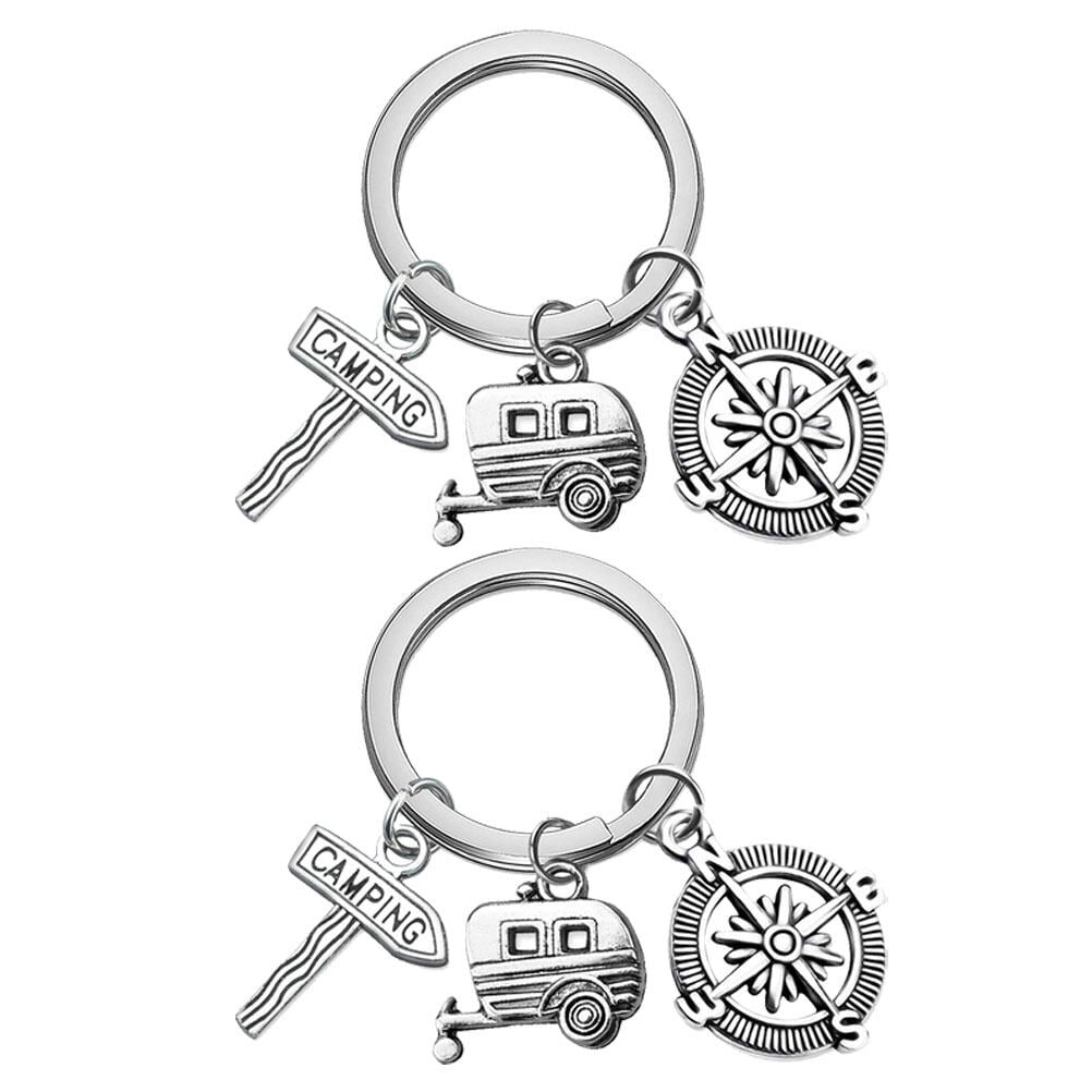 Homoyoyo Compass Keychain Creative Key Ring for Hanging Keys 2Pcs ...