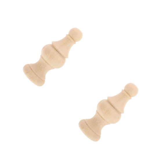 Hemoton 2pcs Decorative Wood Finials for Staircase and Bed Post Finials Unfinished Curtain Rod End Cap for Home Decor and DIY Crafts Decorative Wood Finials for Staircases