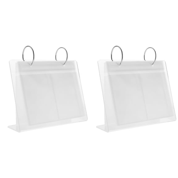 Hemoton 2-Pack Desk Photo Album Holders, Tabletop Picture Display Stands, Photo Book Organizers for Home and Office Use