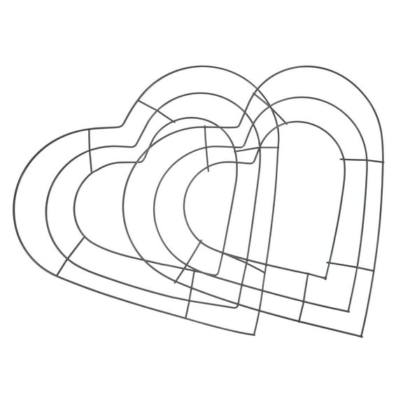 Hemoton 2pcs Diy Heart Wire Frame Heart-Shaped Door Frame Diy Garland Making Material Craft Metal Heart Wreath Frame For Wedding And Garden Events