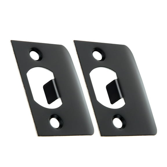 Hemoton 2pcs Door Security Locks Plate Stainless Steel Striker Plate For Interior And Exterior Doors D-Shaped Dead Bolt Strike Plate Door Strike Plate Large Hole Door Knob Cover Plate