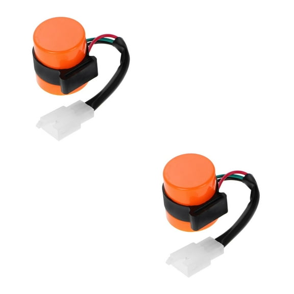 UPGRATOR Plastic Turn Signal Relay Bulbs Orange For Motorcycle 2Pcs 1.4X1.4X1.4In