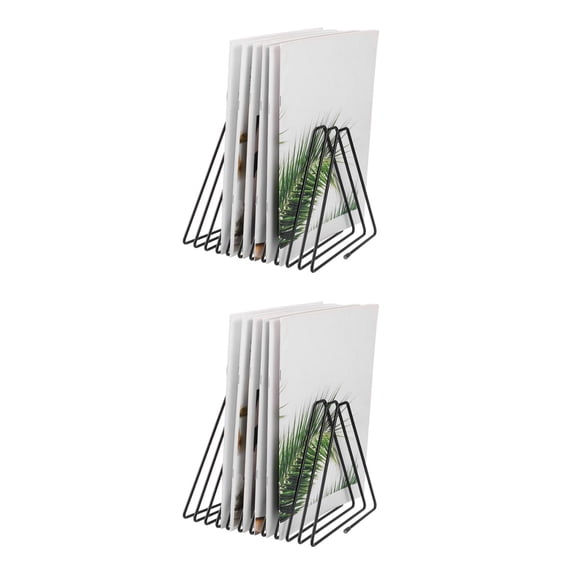Hemoton 2pcs File Holder Stand Triangle Metal Wire Desktop Book Organizer Adjustable File Folder Organizer File Sorter Desk Accessory 11 Slots