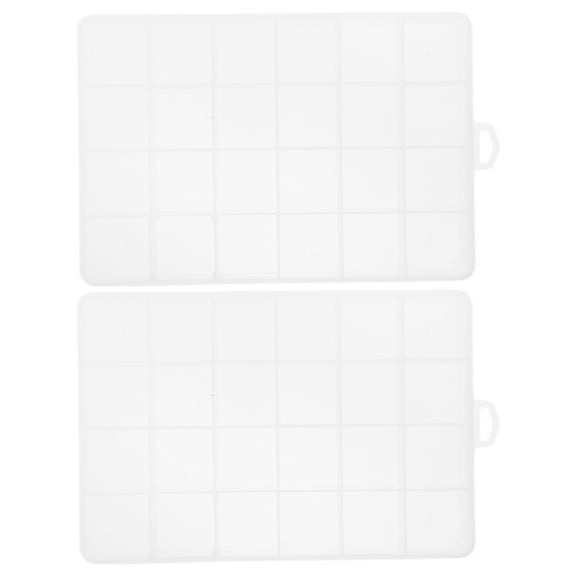 Hemoton 2pcs Fishing Tackle Organizer with Dividers Portable Jewelry Organizer Plastic Compartment Lures Box Bait Storage Case for Small Parts Beads