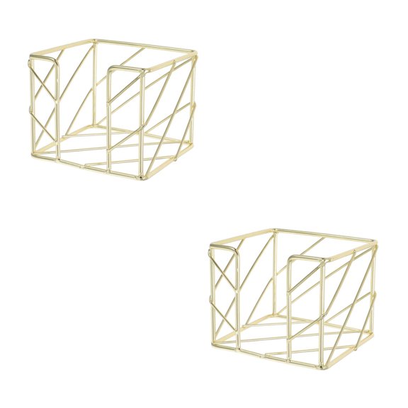 Hemoton 2pcs Pen Holder Pen Holder Gold File Holder Gold Desk Accessories Set Napkin Holder And Memo Pad Holder For Stylish Office Organization