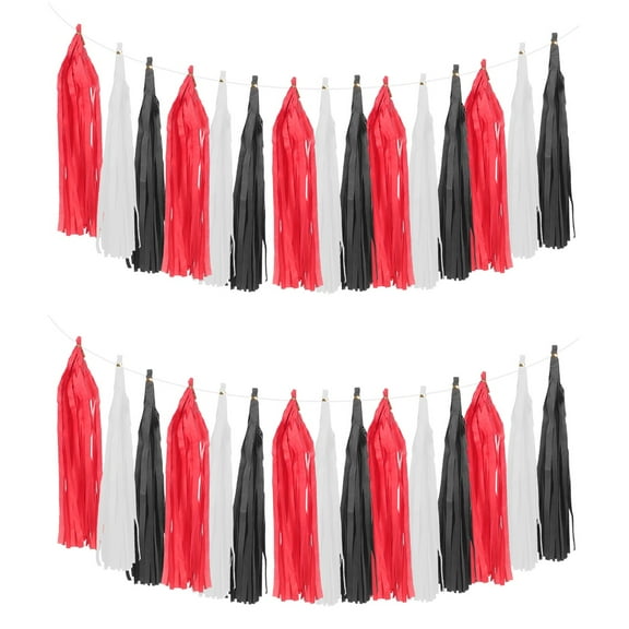 Hemoton 2pcs Hanging Tassel Pendant Paper Tassel Banner Paper Tassel Garland Banner Table Decor for Party