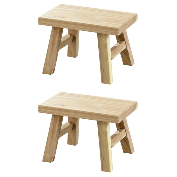 Hemoton 2pcs Household Kids Step Stool Retro Shoe Changing Stool Stool Low Stool for Washing Foot