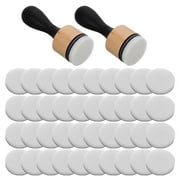 Hemoton 2pcs Ink Blending Brushes Mini Applicator Tools for Crafting Round Sponges for Scrapbooking DIY Ink Blending Tool with Wood Handle and Sponge Brush