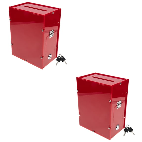 ORDDIART Red Multi-Function Donation Box, Lightweight and Decorative, 2Pcs