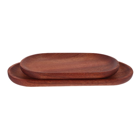 HEMOTON Brown Wooden Tray with Japanese Design for Serving Fruits Snacks and Bread Use Versatile Oval Shape Natural Material