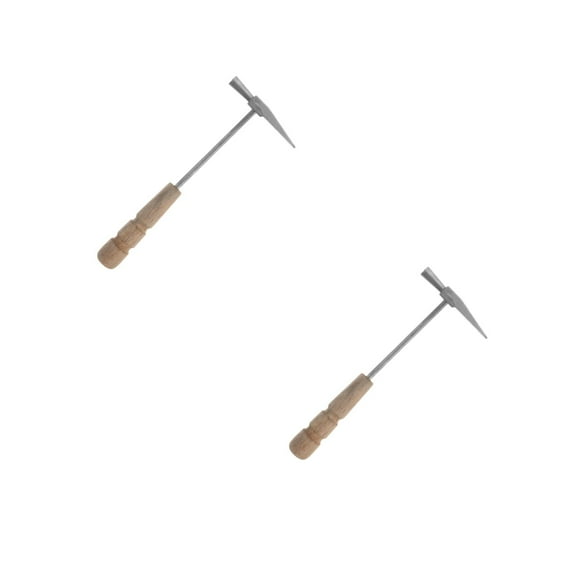 Hemoton 2pcs Kalimba Tuning Hammer With Ergonomic Wooden Handle Metal Tuning Hammer Thumb Piano Accessory Tool For Guitar Repair Nail Punching