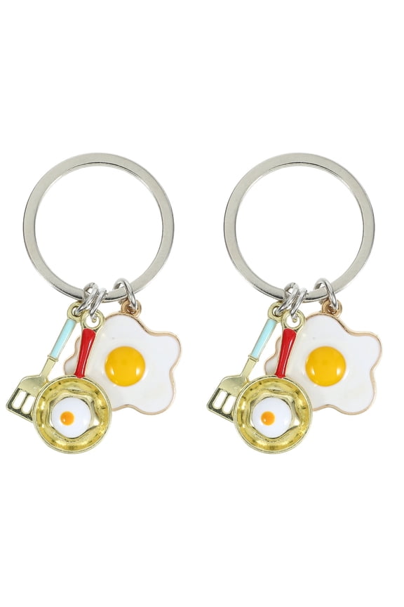 2pcs Kitchen Keychain Chef Keychain Ornament Cookware Pendant Keyring Purse Hanging Ornament