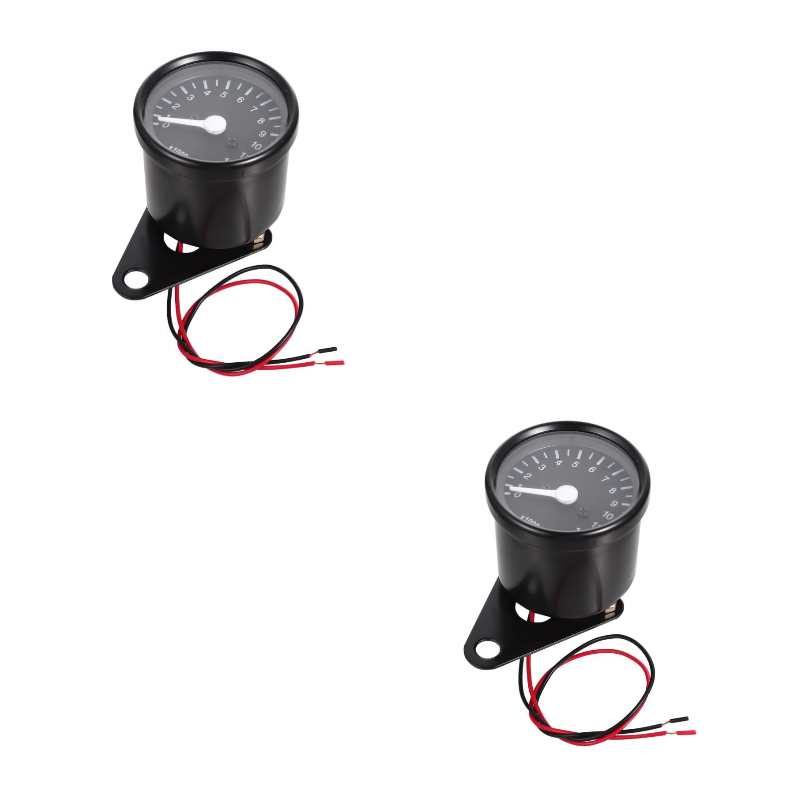 Hemoton 2pcs LED Backlight Motorcycle Backlit Tachometer 12000RPM Motorbike Modified Gauge